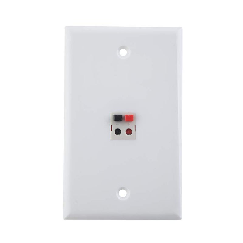 TENINYU 1 Port Speaker Jack Module Keystone Single Gang Wall Plate for Home Theater - White (1-Port) - Image 1